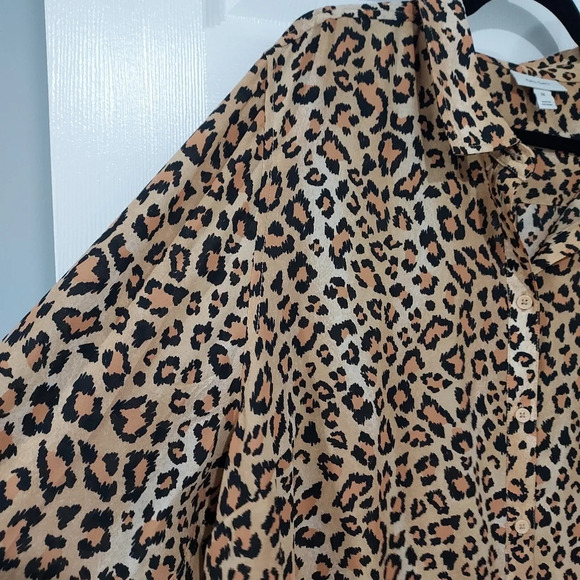 On 34th Created for Macy's Leopard Print Button-Front Crepe Shirt in Size 3X - Picture 7 of 14